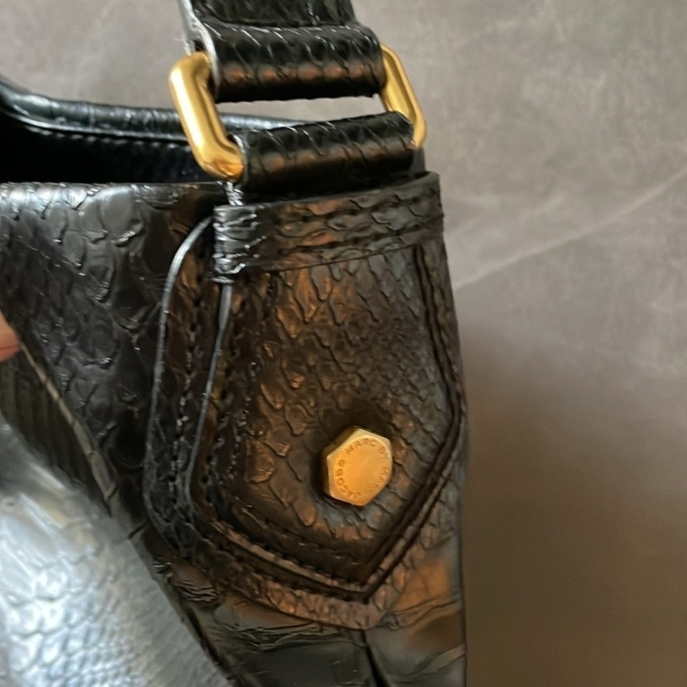 MARC by Marc Jacobs Sneaky Snake Hillier Hobo Black Shoulder Bag + Strap - Picture 5 of 10